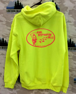 Safety Green Sweatshirt with Pink back